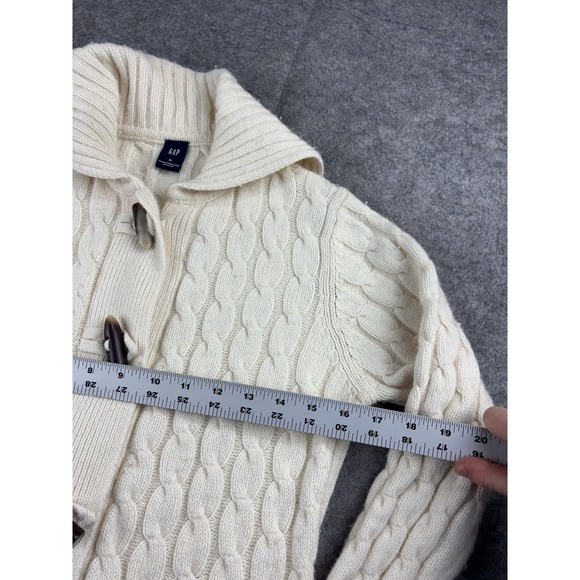 GAP Women's M Toggle Cardigan Wool Angora Cashmere Pockets Y2K 00s Cozy Coastal - Picture 2 of 10